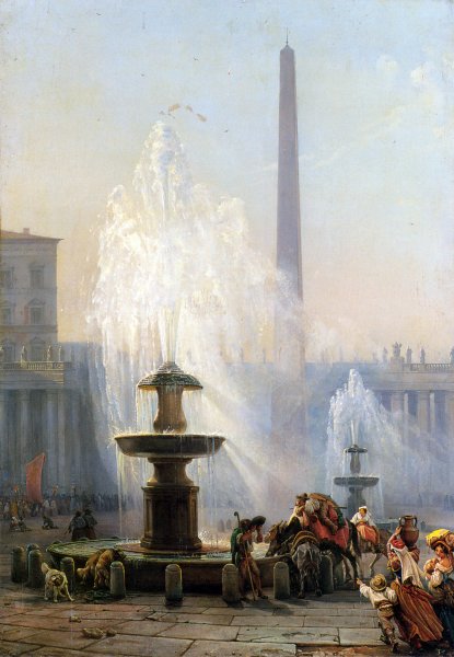Main Product Photo of Piazza San Pietro, Rome Painting by Friedrich Nerly The Younger