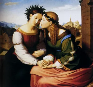 Italy And Germany by Friedrich Overbeck - Oil Painting Reproduction