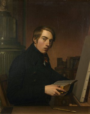 Self portrait with Bible by Friedrich Overbeck Oil Painting