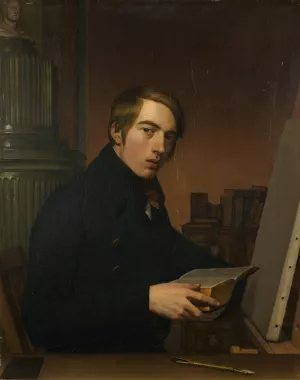 Self portrait with Bible by Friedrich Overbeck Oil Painting