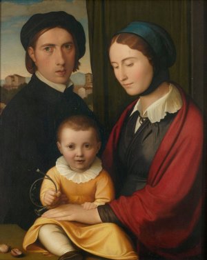 Self-portrait with family by Friedrich Overbeck Oil Painting