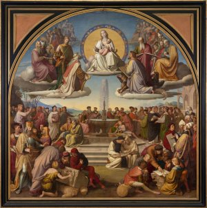 The Triumph of Religion in the Arts by Friedrich Overbeck Oil Painting