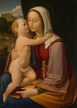 The Virgin And Child by Friedrich Overbeck Oil Painting