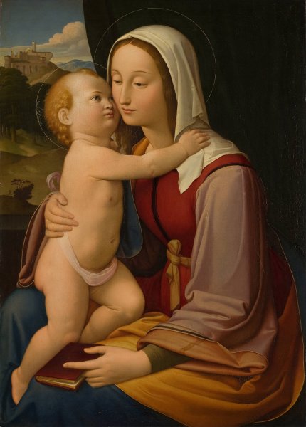 The Virgin And Child  by Friedrich Overbeck - Hand-Painted Oil Painting Reproduction