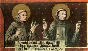 St Anthony of Padua and St Francis of Assisi painting by Friedrich Pacher