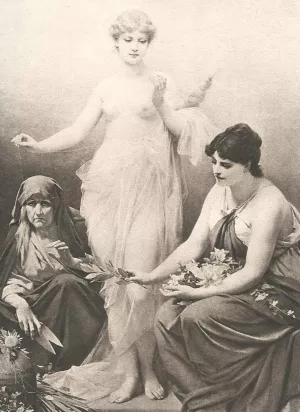 The Fates by Friedrich Paul Thumann Oil Painting