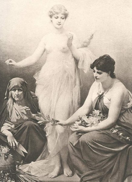 Main Product Photo of The Fates Painting by Friedrich Paul Thumann