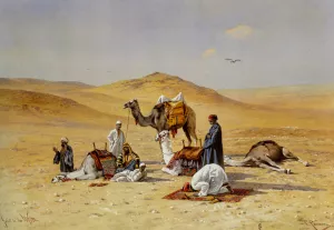 Gebet in der Wuste Oil painting by Friedrich Perlberg