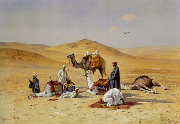 Main Product Photo of Gebet in der Wuste Painting by Friedrich Perlberg