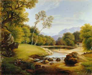 Paar in Landschaft by Friedrich Philipp Reinhold Oil Painting