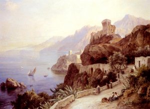 The Bay of Salerno Oil painting by Friedrich Preller