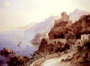 The Bay of Salerno Oil painting by Friedrich Preller