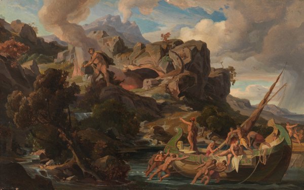 Departure from the lands of the Cyclops  by Friedrich Preller The Elder - Hand-Painted Oil Painting Reproduction