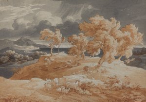 Italian Coastal Landscape with a Thunderstorm by Friedrich Preller The Elder Oil Painting