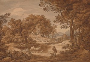 Italienische Landschaft mit Hirten by Friedrich Preller The Elder Oil Painting