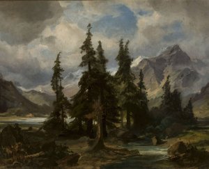 Mountain landscape from Norway by Friedrich Preller The Elder Oil Painting