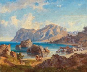 Golf von Nauplia by Friedrich Preller The Younger Oil Painting
