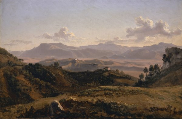 Landscape near Olevano  by Friedrich Salathe - Hand-Painted Oil Painting Reproduction