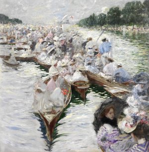 Regatta by Friedrich Stahl Henley Oil Painting