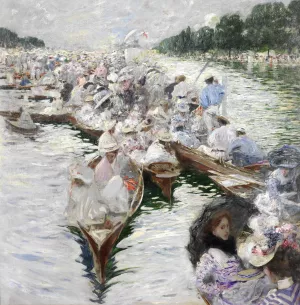 Regatta by Friedrich Stahl Henley Oil Painting