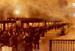 The Night Train by Friedrich Stahl Oil Painting
