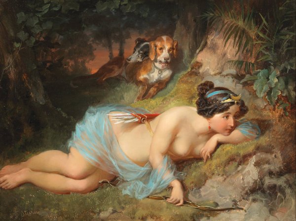 Diana  by Friedrich Sturm - Hand-Painted Oil Painting Reproduction