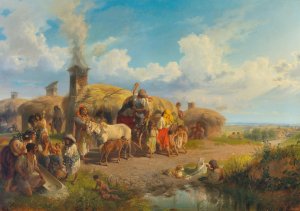 Landvolk vor den Toren der Stadt by Friedrich Sturm Oil Painting