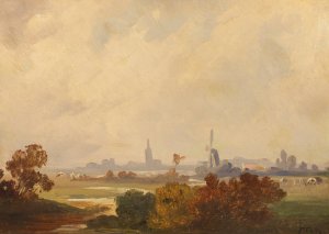 Herbstlandschaft in Holland by Friedrich Voltz Oil Painting