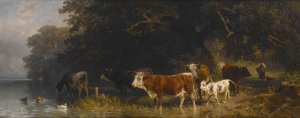 Landscape by Friedrich Voltz Oil Painting