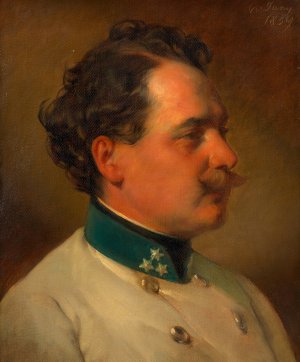 Andreas Amerling als Hauptmann des Infanterie-Reg. Nr. 3 by Friedrich Von Amerling Oil Painting