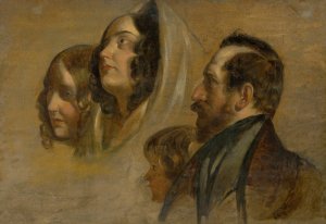Count Majlath with Family by Friedrich Von Amerling Oil Painting