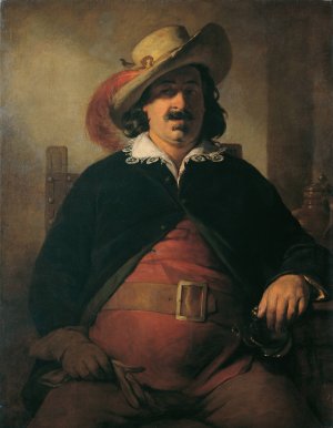 Der Landschaftsmaler Ignaz Raffalt als Falstaff by Friedrich Von Amerling Oil Painting