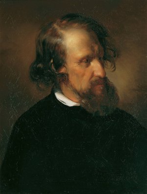 Der Maler Josef Kriehuber by Friedrich Von Amerling Oil Painting