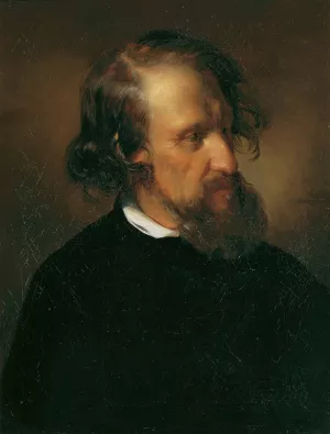 Der Maler Josef Kriehuber by Friedrich Von Amerling Oil Painting