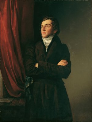 Der Maler Robert Theer by Friedrich Von Amerling Oil Painting
