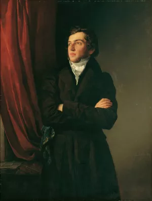Der Maler Robert Theer by Friedrich Von Amerling Oil Painting