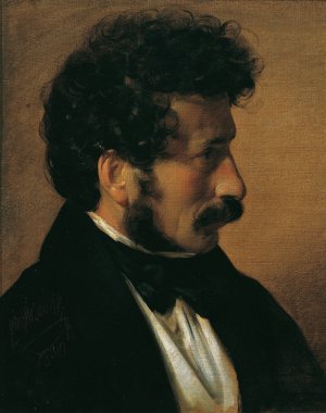 Der Maler Theodor Alconiere by Friedrich Von Amerling Oil Painting