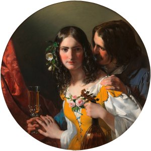 Die drei kostlichsten Dinge by Friedrich Von Amerling Oil Painting
