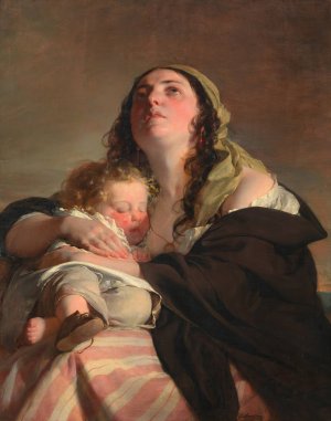 Die Witwe by Friedrich Von Amerling Oil Painting