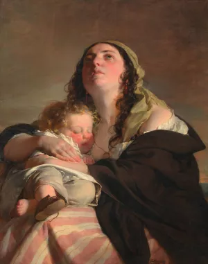 Die Witwe by Friedrich Von Amerling Oil Painting