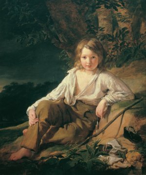 Ein Fischerknabe by Friedrich Von Amerling Oil Painting