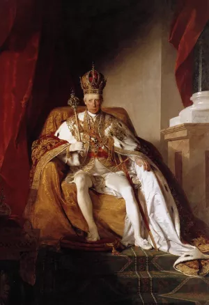 Emperor Franz I of Austria in His Coronation Robes painting by Friedrich Von Amerling