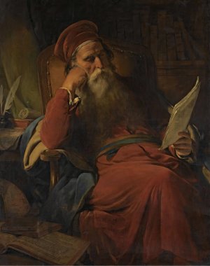 Gelehrter In Seiner Studierstube by Friedrich Von Amerling Oil Painting