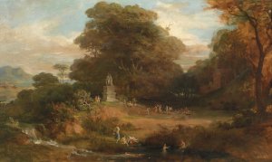 Griechische Ideallandschaft by Friedrich Von Amerling Oil Painting