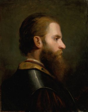 Head Study of a Man by Friedrich Von Amerling Oil Painting