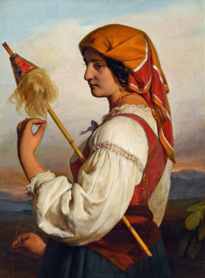 Italienerin by Friedrich Von Amerling Oil Painting