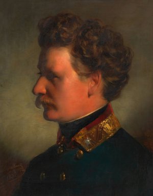 Joseph Georg Amerling als Major by Friedrich Von Amerling Oil Painting