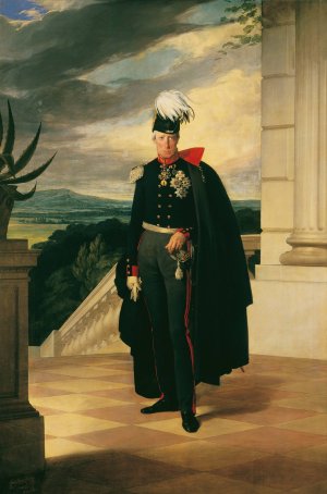 Kaiser Franz I. von Osterreich in preusischer Generalsuniform by Friedrich Von Amerling Oil Painting