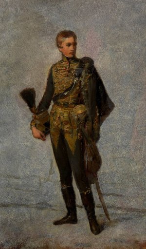 Kaiser Franz Joseph I. als Jungling in Husarenuniform by Friedrich Von Amerling Oil Painting