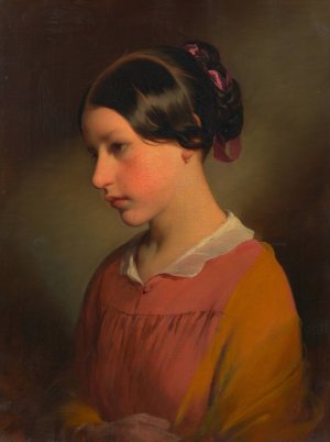 Ludmilla Amerling by Friedrich Von Amerling Oil Painting